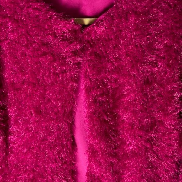 Hot Pink Fuzzy cardigan - Picture 8 of 10